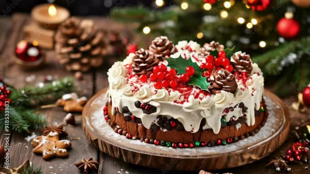 christmas cake with candles christmas cake with candles