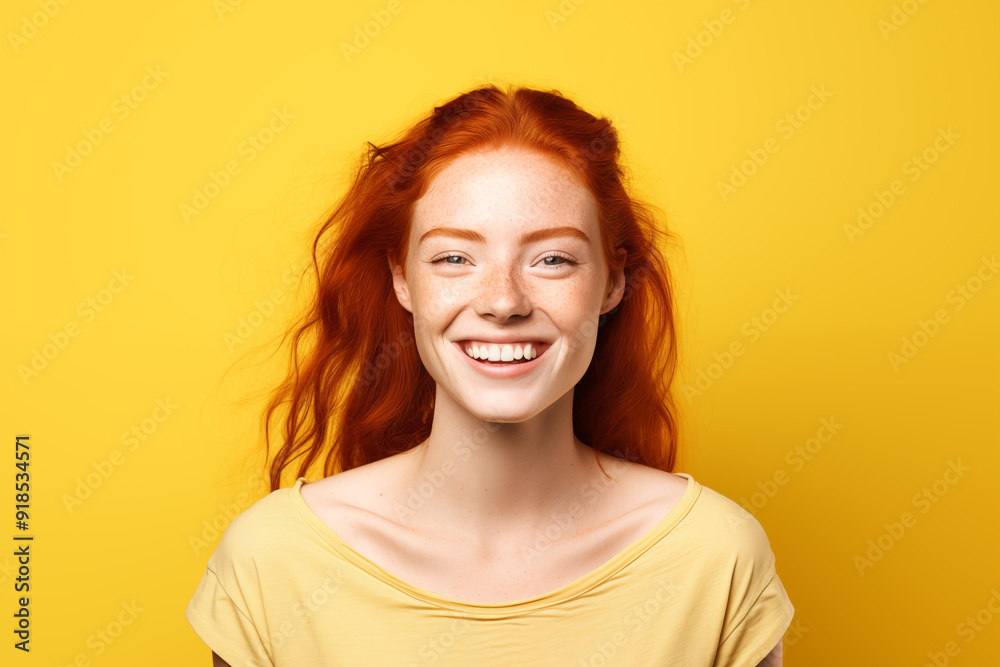 Young pretty Redhead girl over colorful background Young pretty Redhead girl over colorful background