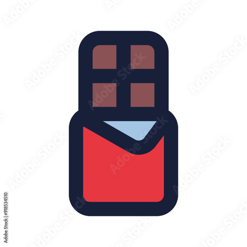 chocolate bar flat line icon