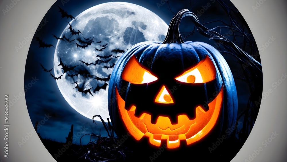 Fototapeta premium Kürbisgeflüster: Halloween unter dem Sternenhimmel