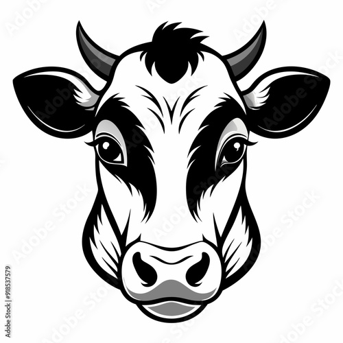 Best  Cow  Head   Silhouette, vector, illustration.
