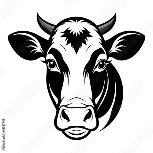 Best  Cow  Head   Silhouette, vector, illustration.
