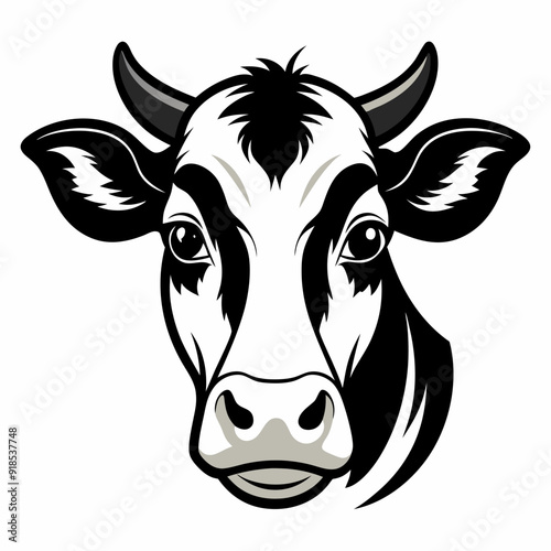 Best  Cow  Head   Silhouette, vector, illustration.
