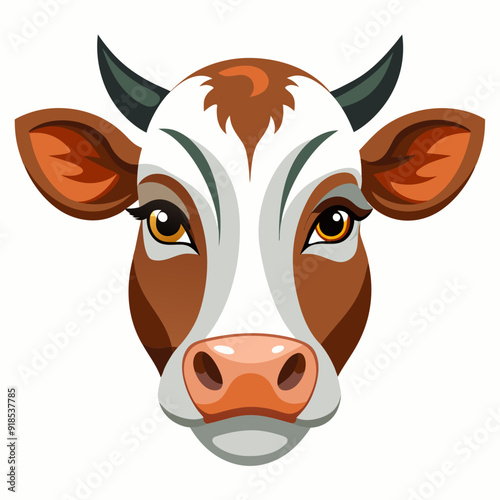 Best  Cow  Head color, vector, illustration