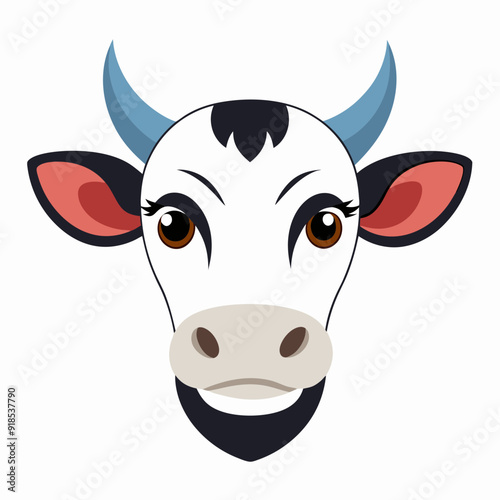 Best  Cow  Head color, vector, illustration