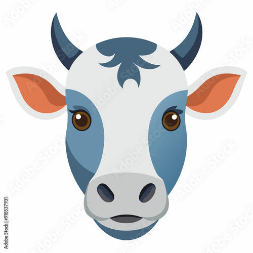 Best  Cow  Head color, vector, illustration