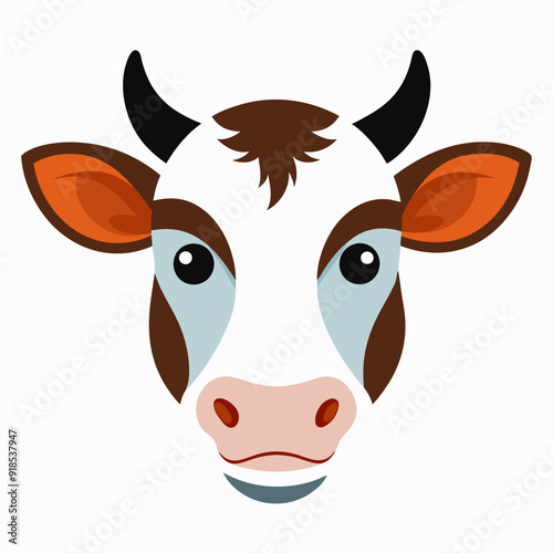 Best  Cow  Head color, vector, illustration