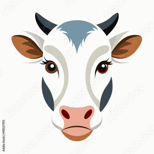 Best  Cow  Head color, vector, illustration