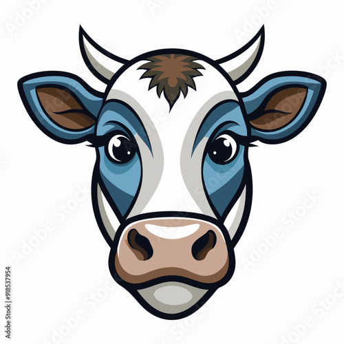 Best  Cow  Head color, vector, illustration