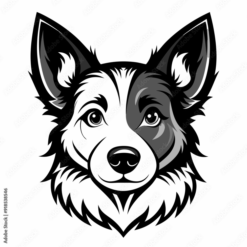 : Best Dog Head Silhouette Vector illustration : Best Dog Head Silhouette Vector illustration