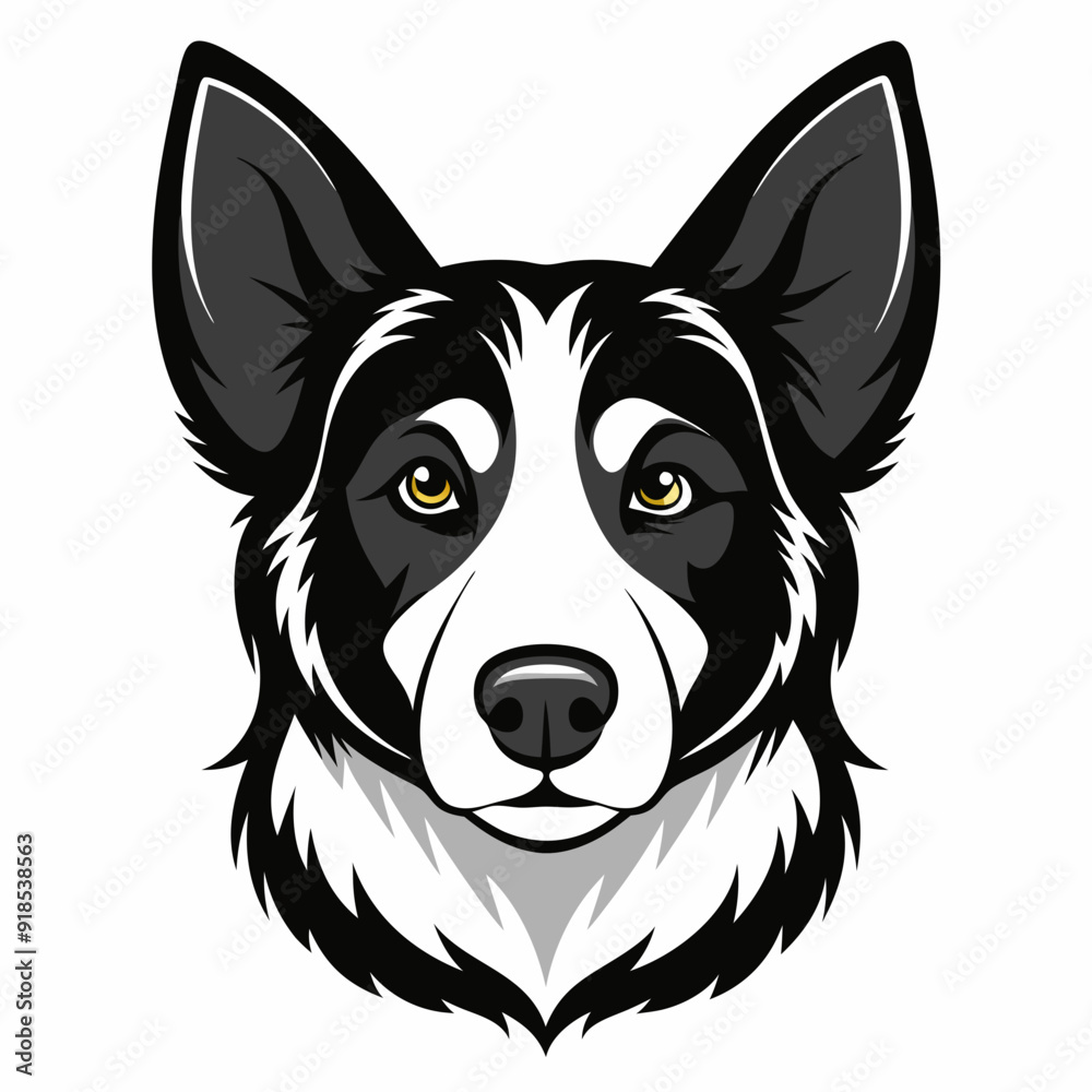 Naklejka premium : Best Dog Head Silhouette Vector illustration