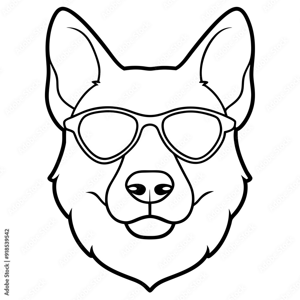Best Dog Head line art, vector, Silhouette, illustration Best Dog Head line art, vector, Silhouette, illustration