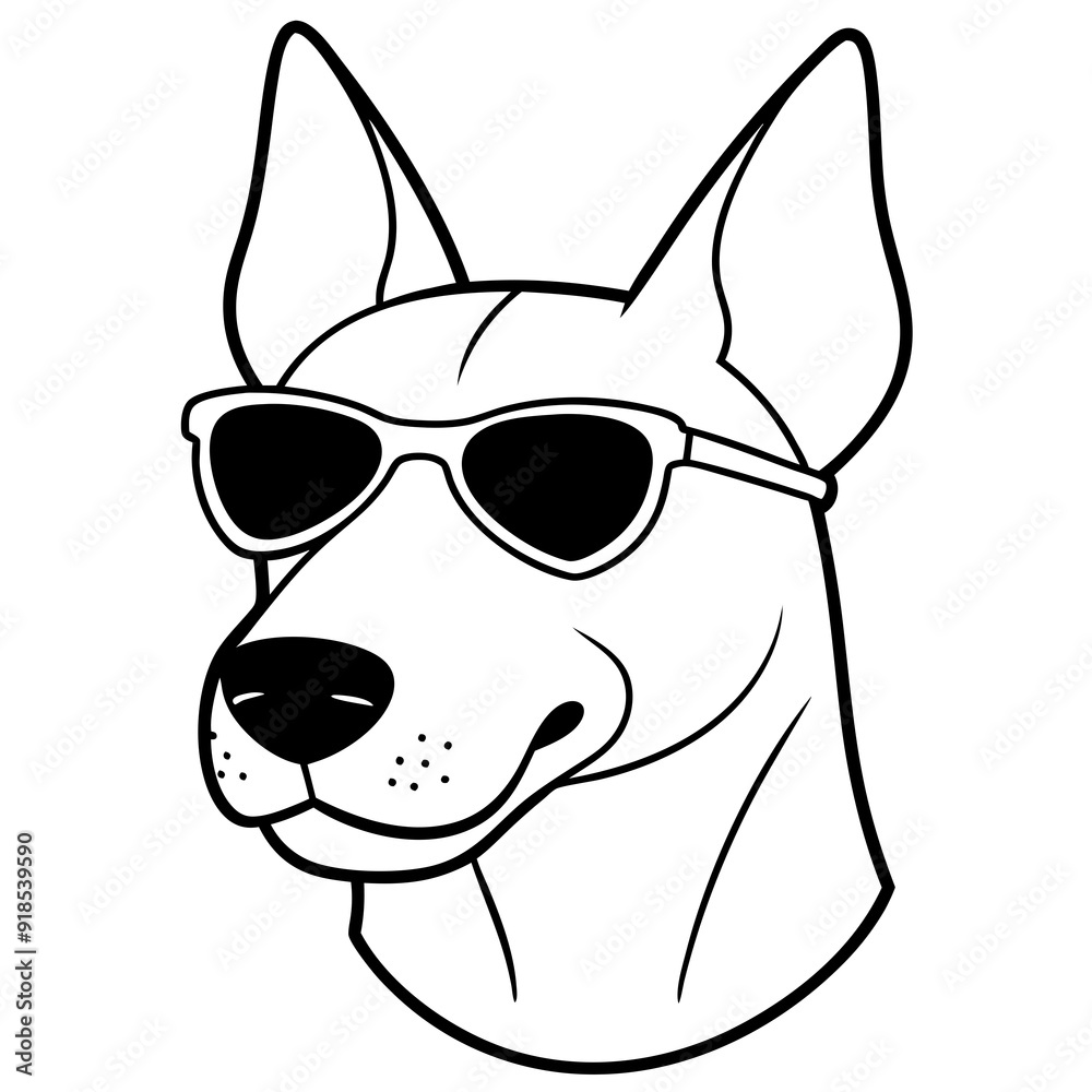 Best Dog Head line art, vector, Silhouette, illustration Best Dog Head line art, vector, Silhouette, illustration