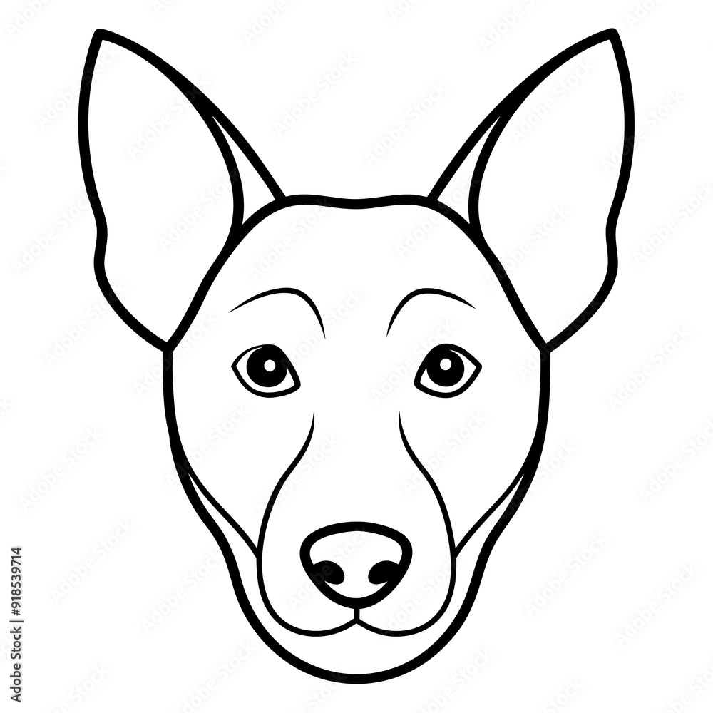 Best Dog Head line art,  vector, Silhouette, illustration