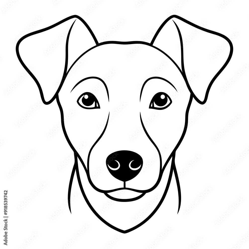 Best Dog Head line art, vector, Silhouette, illustration Best Dog Head line art, vector, Silhouette, illustration
