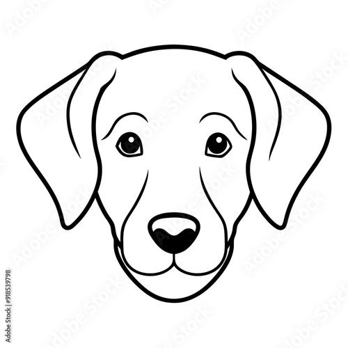 Best Dog Head line art, vector, Silhouette, illustration