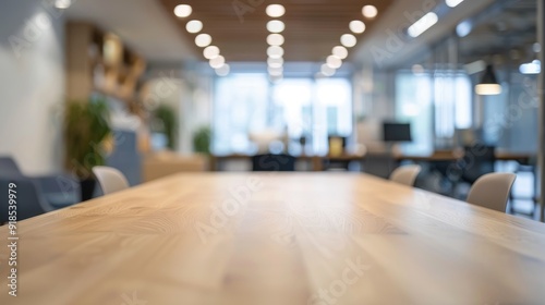 Blurred office interior space background. Blurred of office, for presentation background