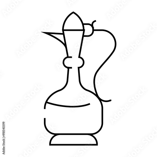 arabian coffee jug line icon vector. arabian coffee jug sign. isolated contour symbol black illustration