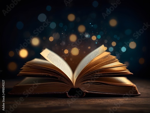 Open bible by candlelight at night
