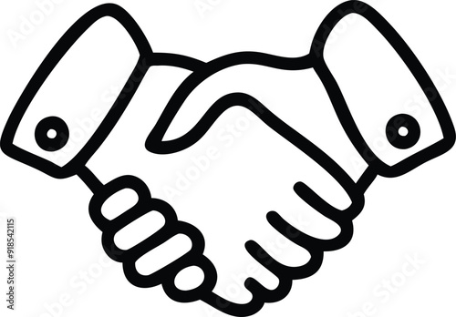 Business Handshake Icon Representing Agreement and Partnership