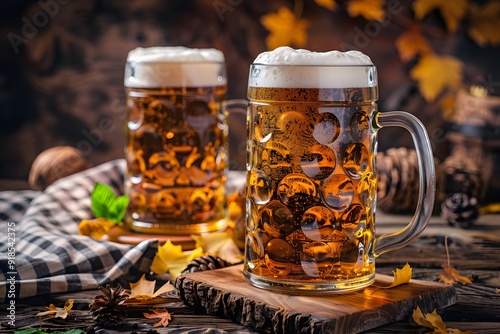 Cheers to Oktoberfest. Traditional beer festival celebration concept photo