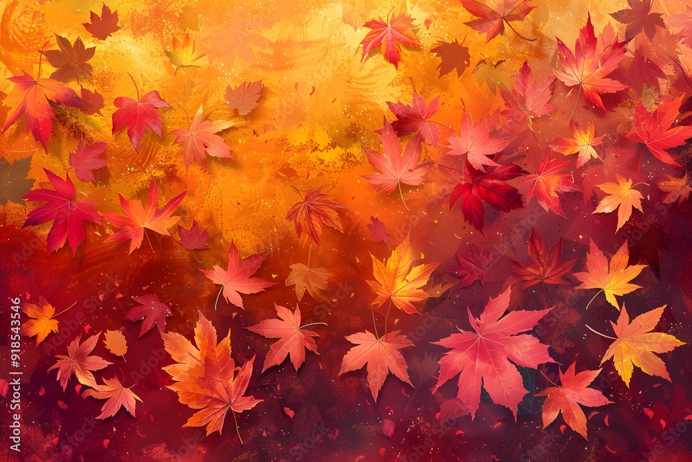 Autumn Whirlwind. Vibrant background of falling leaves concept Autumn Whirlwind. Vibrant background of falling leaves concept