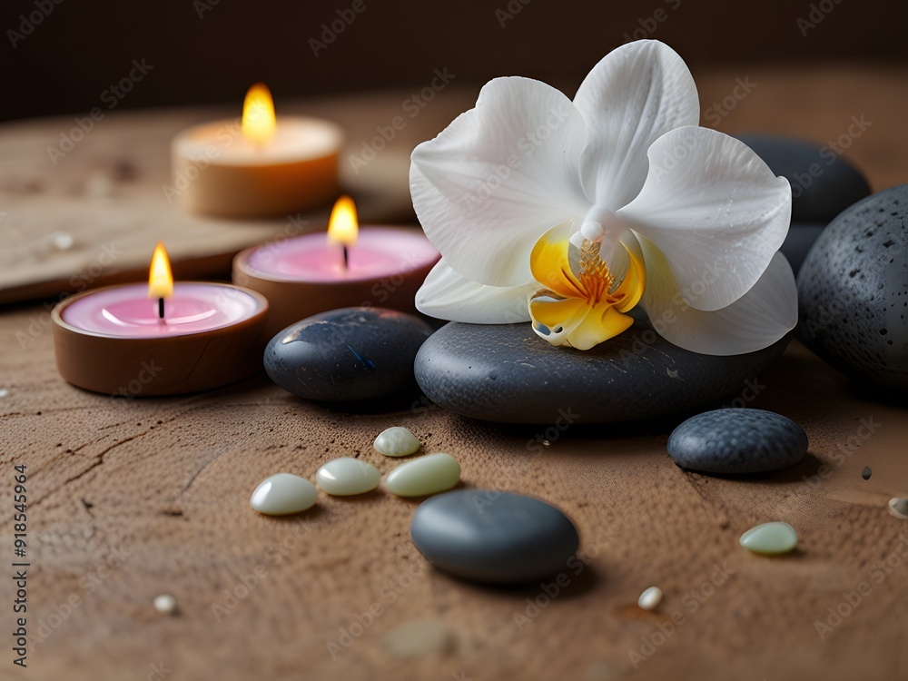 spa still life with orchid spa still life with orchid