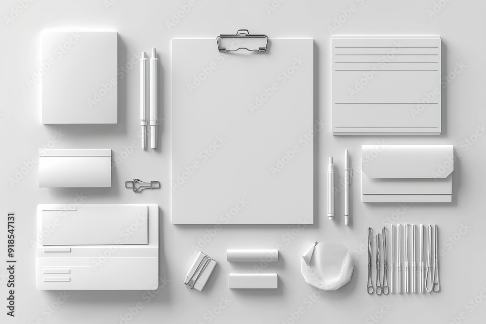Realistic blank stationery set mockup isolated created with generative ai Realistic blank stationery set mockup isolated created with generative ai