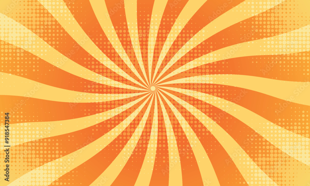 Yellow Radiate Color Background Pattern Yellow sunburst radiate lines comics style cartoon effect design ...