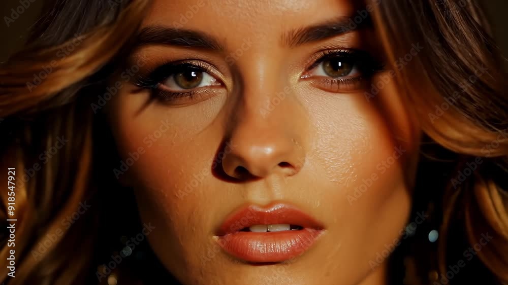 A woman with glowing skin and expressive eyes stares directly at the camera, showcasing her captivating beauty in soft lighting. A woman with glowing skin and expressive eyes stares directly at the camera, showcasing her captivating beauty in soft lighting.