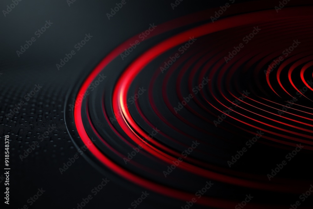 Red glowing lines gently encircle a dark surface, creating an intriguing and modern visual effect that adds depth and atmosphere Red glowing lines gently encircle a dark surface, creating an intriguing and modern visual effect that adds depth and atmosphere
