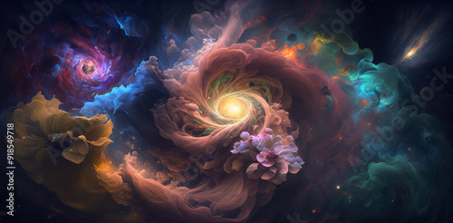 Complete madness. painting of the inconceivable and spectacular a scene. surreal mystical fantasy artwork photo