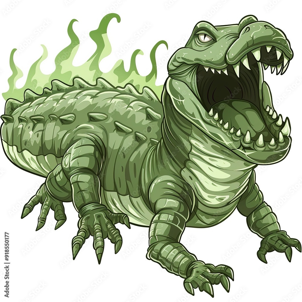 Fototapeta premium Alligator ghost fantasy animal cartoon isolated whitebackground