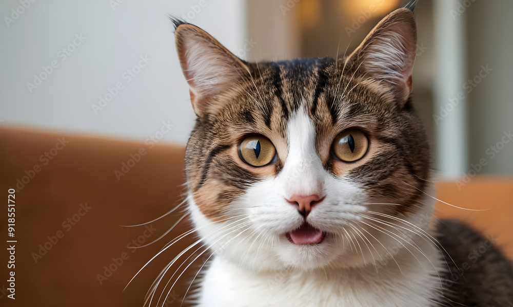 Cute tabby cat is sticking its tongue out Cute tabby cat is sticking its tongue out