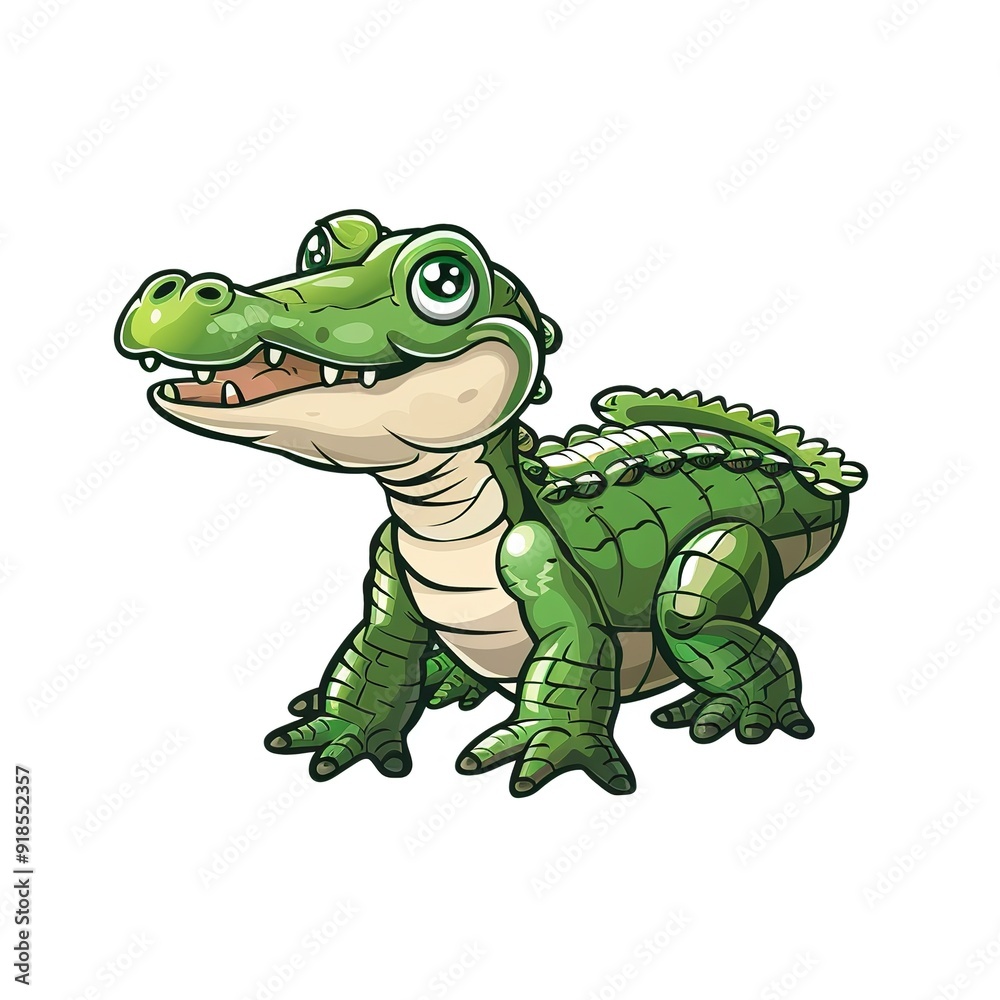 Alligator Water animal cartoon isolated whitebackground