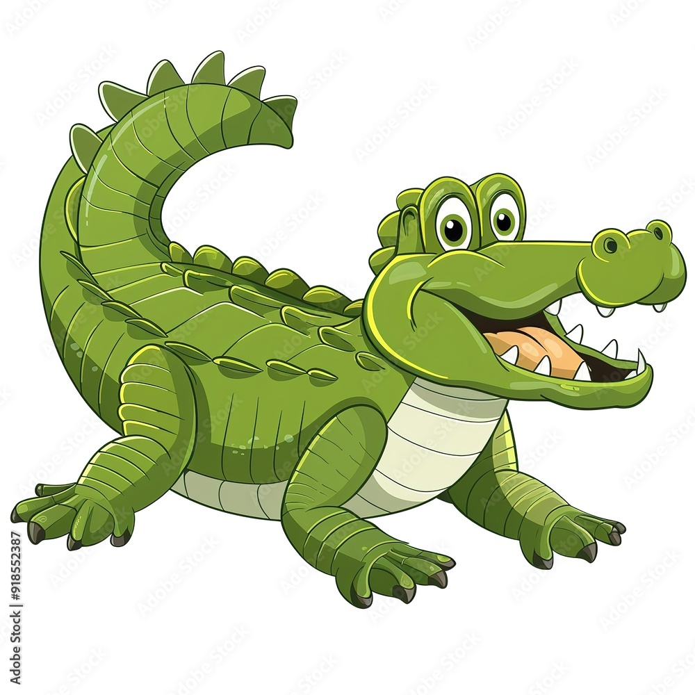 Fototapeta premium Alligator Water animal cartoon isolated whitebackground