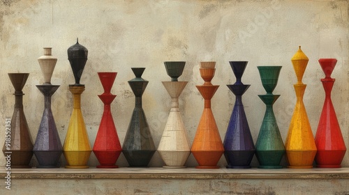 Colorful Decorative Vases on Display