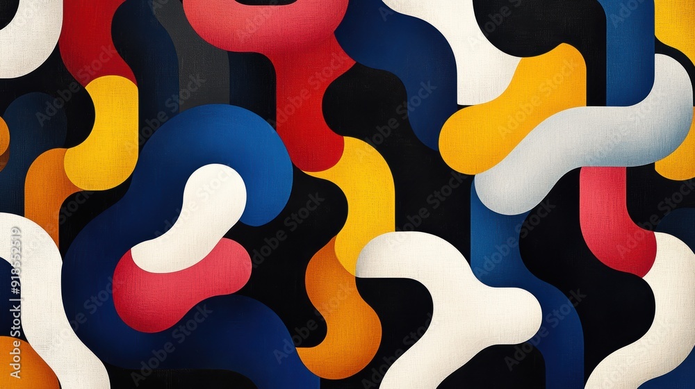 Colorful Abstract Shapes and Curves on Dark Background Colorful Abstract Shapes and Curves on Dark Background