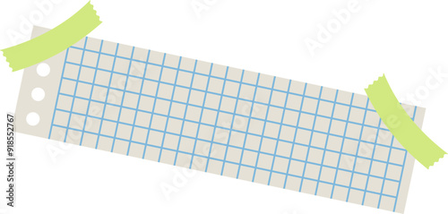 Blank sticky paper note with tape