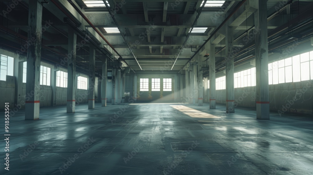 Interior of empty warehouse. Large modern empty storehouse Interior of empty warehouse. Large modern empty storehouse