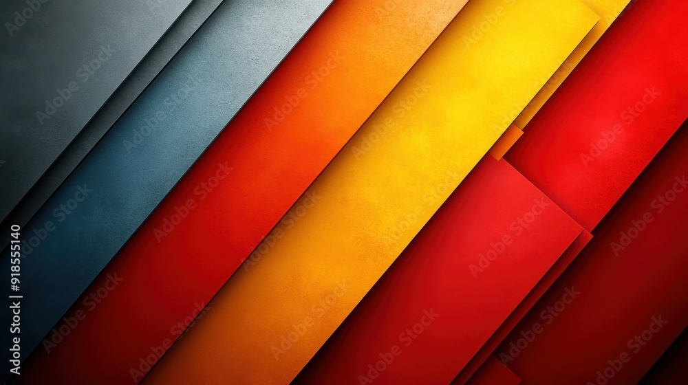 Vibrant Abstract Layers in Red, Yellow, and Blue Tones
