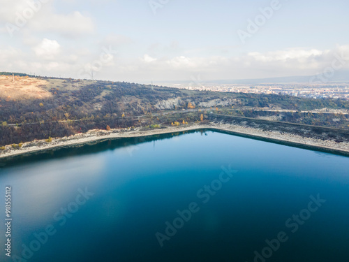 Aerial view of Ogosta Reservoir, Bulgaria