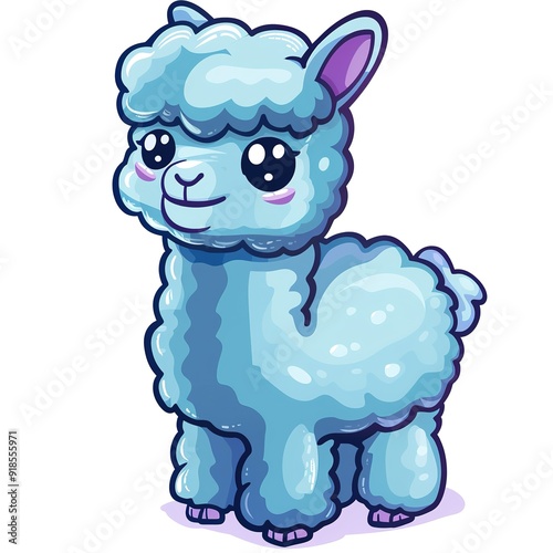 Alpaca slime fantasy animal cartoon isolated whitebackground