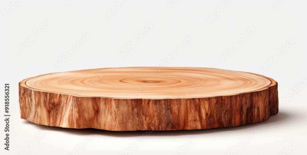 Wooden eco rustic pine tree wood circle disc platform podium on transparent background Wooden eco rustic pine tree wood circle disc platform podium on transparent background