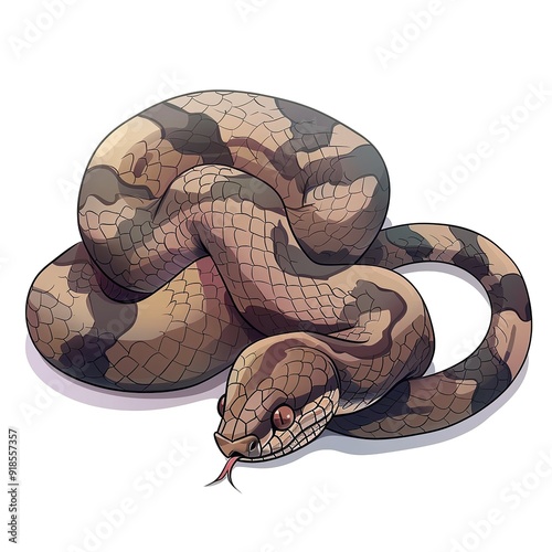 Anaconda Guilt emotion fantasy animal cartoon isolated whitebackground