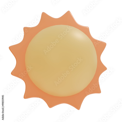 sun 3d stylized toy PNG 