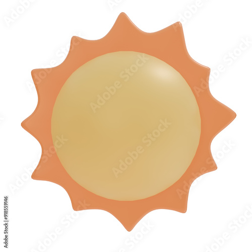sun 3d stylized toy PNG 