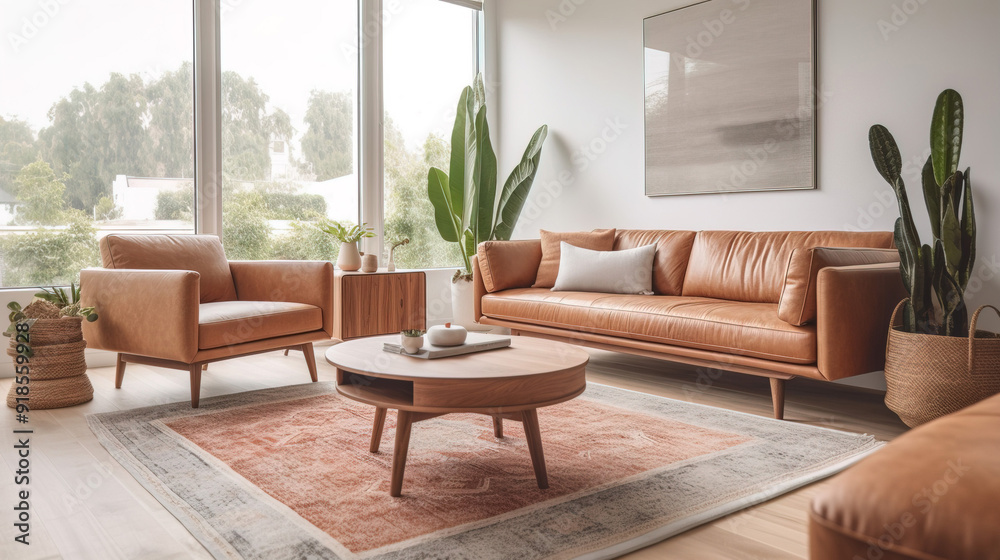 Fototapeta premium Beautiful contemporary and airy living room