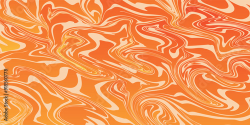 Groovy hippie 70s backgrounds. Waves, swirl, twirl pattern