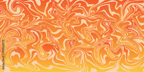 Groovy hippie 70s backgrounds. Waves, swirl, twirl pattern